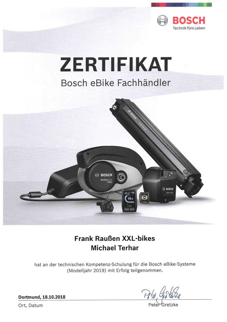 Zertifikat Bosch - Teilnehmer Michael Terhar